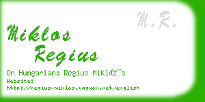 miklos regius business card